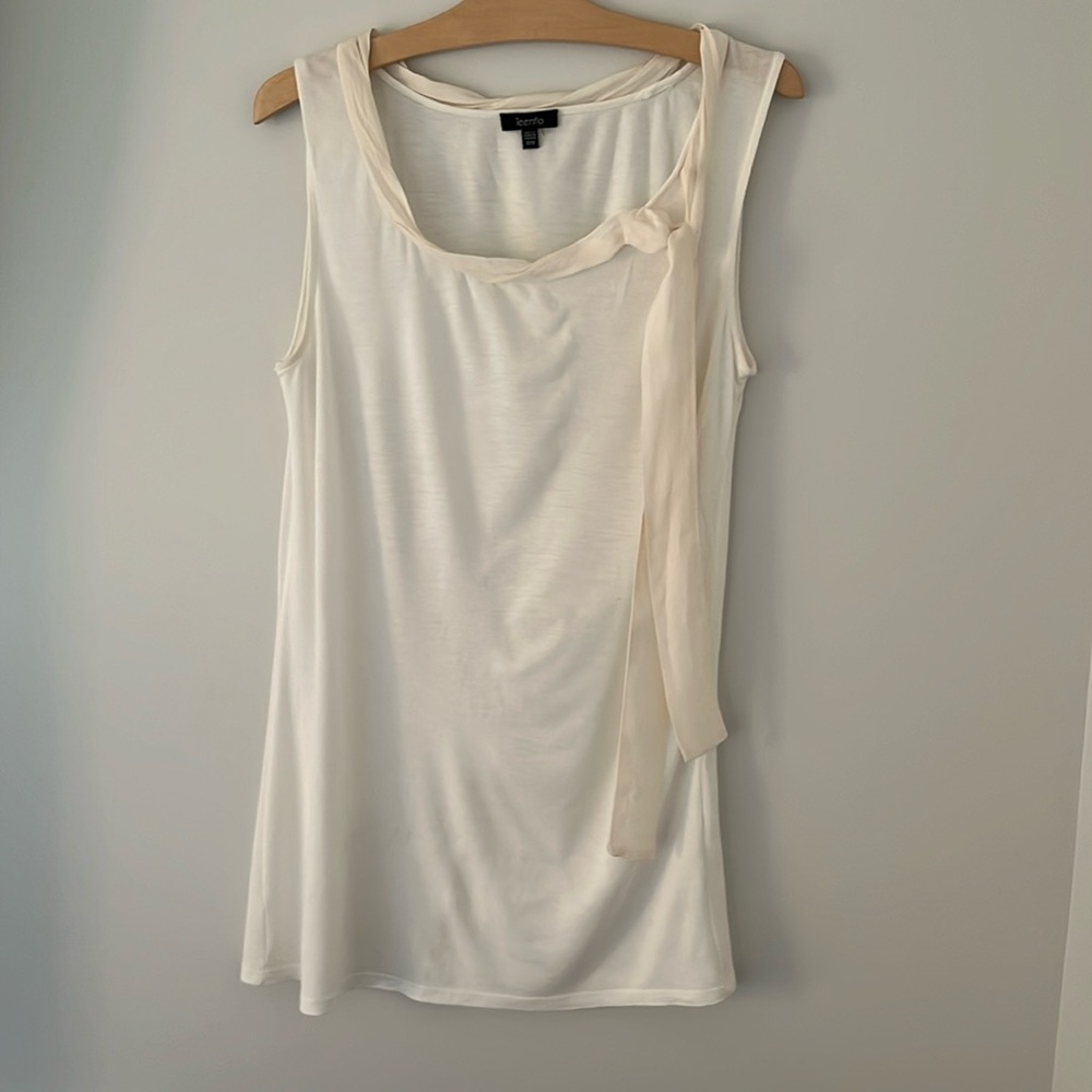 **2 for $20** Teenflo Cream Round Neck Tank Top with Tie, Medium